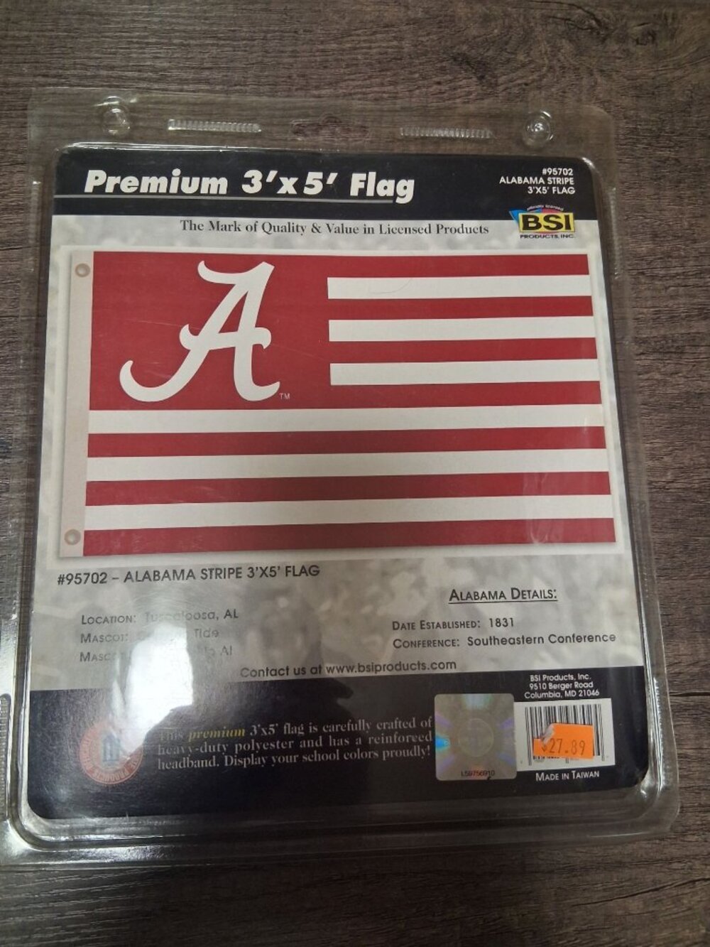 New Crimson Tide Alabama Stripe Flag 3'x5' NCAA Collegiate Premium Polyester